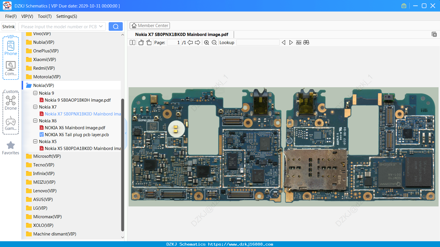 Nokia X7 SB0PNX1BK0D Mainbord Image